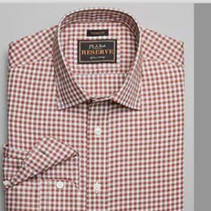 Jos. A. Bank Tailored Fit Spread Collar Check Sport shirt - colour: rust